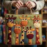 Bolso acolchado con estampado jirafa