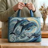 Bolso acolchado con estampado delfín del océano