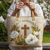 Bolso acolchado con estampado cruz sagrada