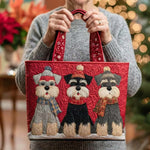 Bolso acolchado con estampado trío de schnauzers