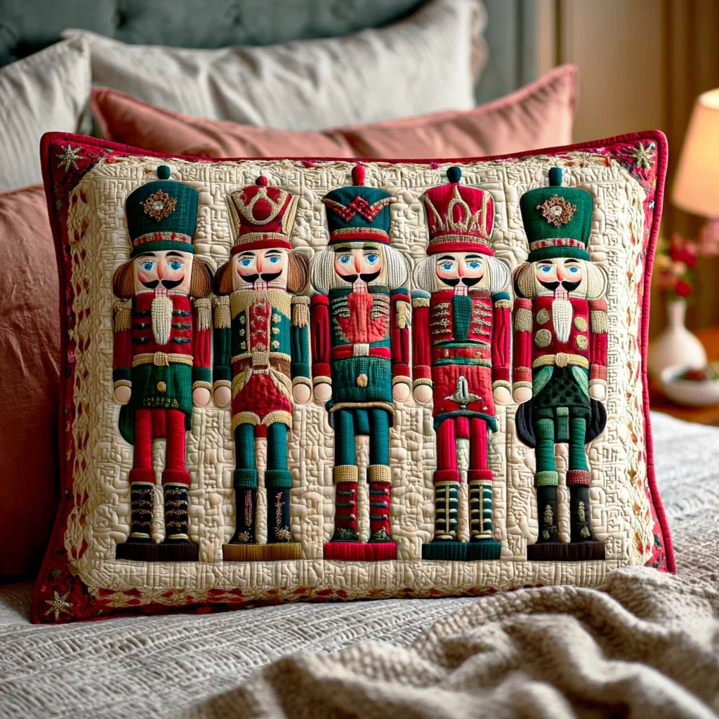 Funda de almohada acolchada con estampado desfile de cascanueces